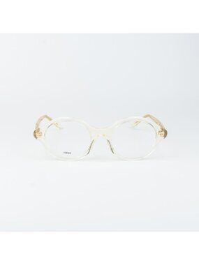 Loewe Men Eyeglasses Beige Demo Round LW50098I SLIM 057 NEW AUTHENTIC